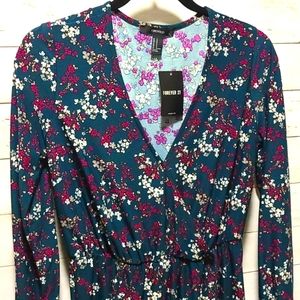Long sleeve above knee floral dress